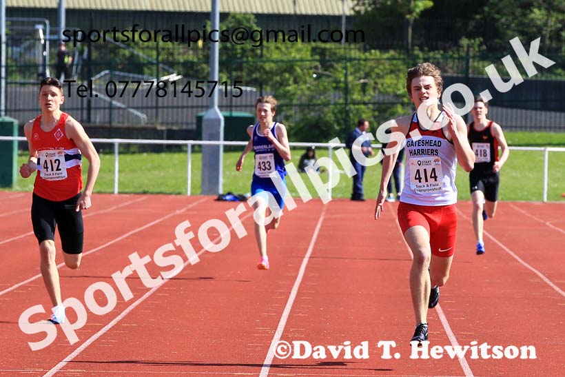 Mens Under-17s 400 metres, 2023 North Eastern Track and Field Champs., Middlesbrough Sports Village, Middlesbrough. Photo: David T. Hewitson/Sports for All Pics